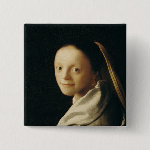 Porträt einer jungen Frau, c.1663-65 Button