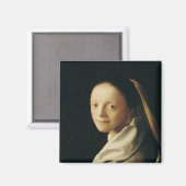 Porträt einer jungen Frau, c.1663-65 Magnet (Vorderseite/Rückseite)