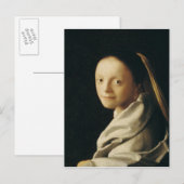 Porträt einer jungen Frau, c.1663-65 Postkarte (Vorne/Hinten)
