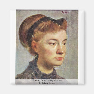Porträt einer jungen Frau durch Edgar Degas Magnet