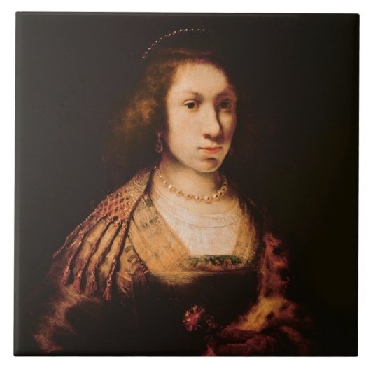 Porträt einer jungen Frau Fliese (Vorderseite)