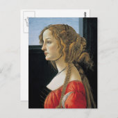 Porträt einer jungen Frau von Botticelli Postkarte (Vorne/Hinten)