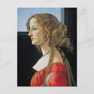 Porträt einer jungen Frau von Botticelli Postkarte
