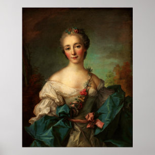 Porträt einer jungen Frau von Jean-Marc Nattier Poster