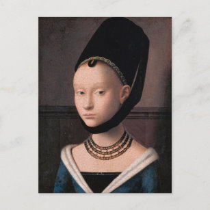 Porträt einer jungen Frau von Petrus Christus - Postkarte