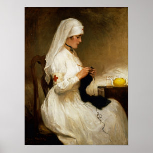 Porträt einer Krankenschwester vom Roten Kreuz Poster