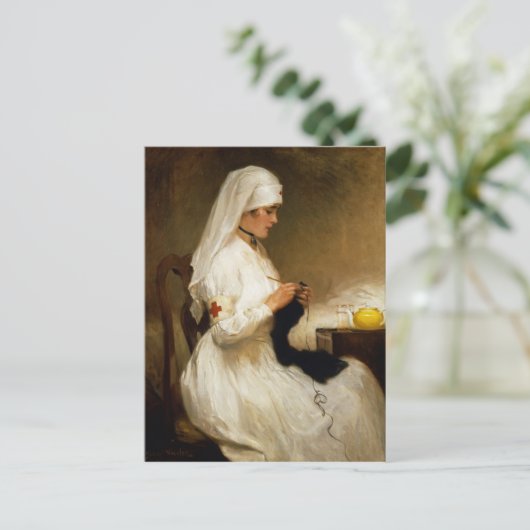 Porträt einer Krankenschwester vom Roten Kreuz Postkarte (Stehend Vorderseite)