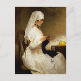 Porträt einer Krankenschwester vom Roten Kreuz Postkarte