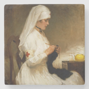 Porträt einer Krankenschwester vom roten Kreuz Steinuntersetzer