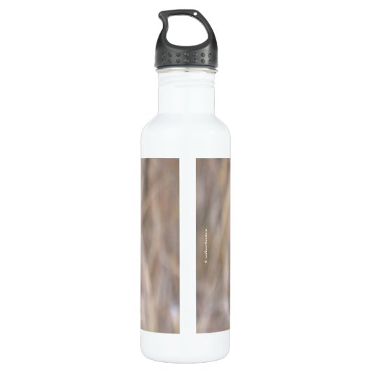 Porträt einer Kurzen Eule in den Marschen Edelstahlflasche (Rückseite)