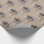 Porträt einer Kurzen Eule in den Marschen Geschenkpapier (Ecke)