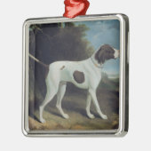 Porträt einer Leber und des weißen Zeigers Silbernes Ornament (Links)