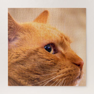 Porträt einer neugierigen orangefarbenen Streifenk Puzzle