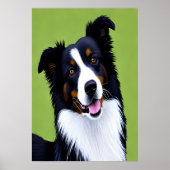Porträt einer niedlichen Grenzkollie | AI Art Post Poster (Vorne)
