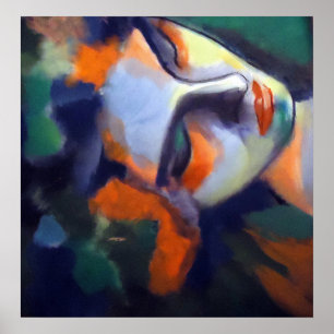 Porträt einer schlafenden Frau "Nachtfall" Poster