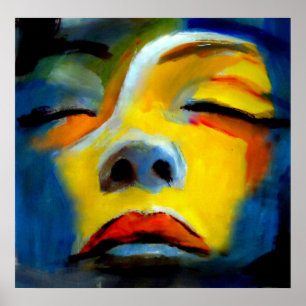 Porträt einer schlafenden Frau "Schlafbehaglichkei Poster