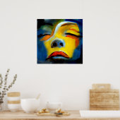 Porträt einer schlafenden Frau "Schlafbehaglichkei Poster (Küche)