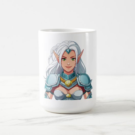 Porträt einer schönen Elfenfrau Kaffeetasse (Mittel)