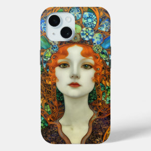 Porträt einer schönen Frau im Buntglas-Stil Case-Mate iPhone Hülle
