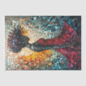 Porträt einer Schwarzen Frau im Mosaik Art-Decoupa Seidenpapier (Vorderseite)