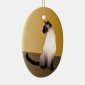 Porträt einer Siegel Point Siam Katze Keramik Ornament (Rechts)