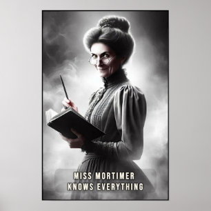 Porträt einer unheimlichen Schulleiterin aus der v Poster