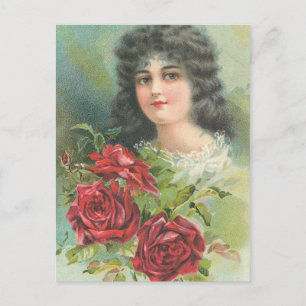 Porträt einer viktorianischen Dame im Vintage-Stil Postkarte