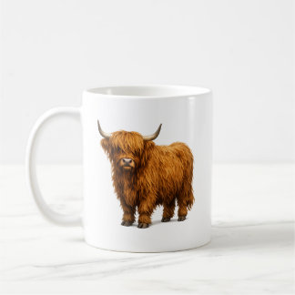Porträt einer zotteligen Highland-Kuh Kaffeetasse