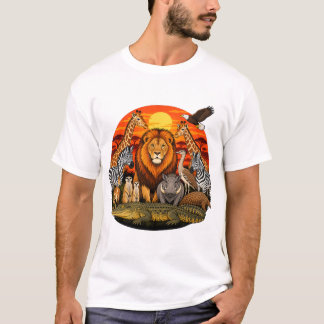 Porträt eines afrikanischen Safari-Wildtier-Löwen T-Shirt