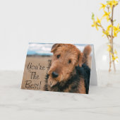 Porträt eines Airedale Terrier 2 Karte (Gelbe Blume)