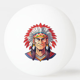 Porträt eines alten indianischen Häuptlings Tischtennisball