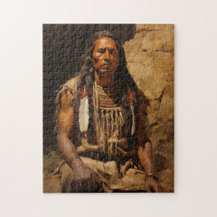 Porträt eines amerikanischen Ureinwohners Puzzle