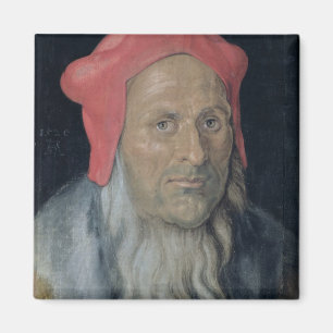 Porträt eines bärtigen Mannes in Red Hat, 1520 ( Magnet