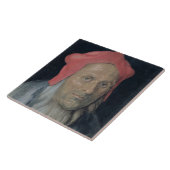 Porträt eines bärtigen Mannes in Red Hat, 1520 (Öl Fliese (Seite)