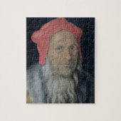 Porträt eines bärtigen Mannes in Red Hat, 1520 (Öl Puzzle (Vertikal)