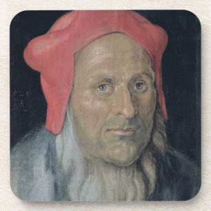 Porträt eines bärtigen Mannes in Red Hat, 1520 (Öl Untersetzer