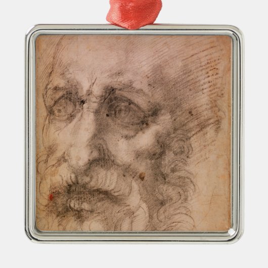 Porträt eines bärtigen Mannes Silbernes Ornament (Vorne)