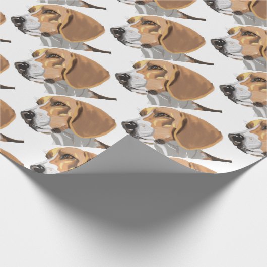 Porträt eines Beagle-Kopfes Geschenkpapier (Ecke)