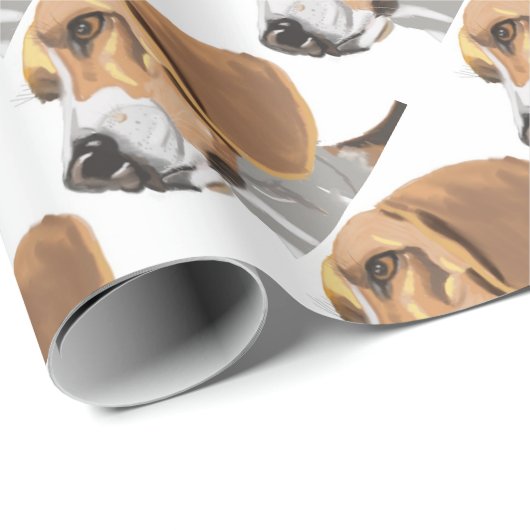 Porträt eines Beagle-Kopfes Geschenkpapier (Rolleneckpunkt)