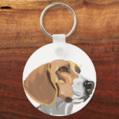 Porträt eines Beagle Schlüsselanhänger (Rückseite)