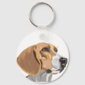 Porträt eines Beagle Schlüsselanhänger (Rückseite)
