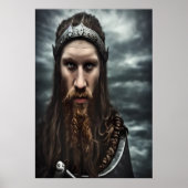 Porträt eines Besuchs mit Bart | AI Art Poster (Vorne)