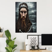 Porträt eines Besuchs mit Bart | AI Art Poster (Heimbüro)