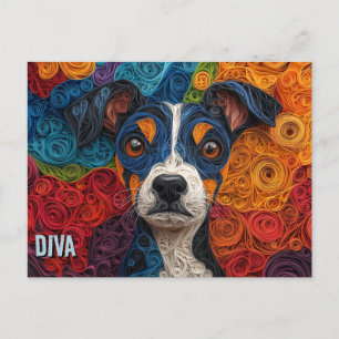 Porträt eines brasilianischen Terriers in Paper Qu Postkarte