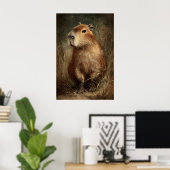 Porträt eines Capybaras Poster (Heimbüro)
