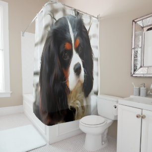 Porträt eines Cavalier King Charles Spaniels Duschvorhang