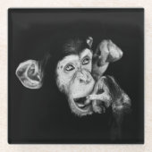 Porträt eines Denkers Schimpansen Glasuntersetzer (Vorderseite)