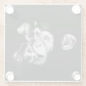 Porträt eines Denkers Schimpansen Glasuntersetzer (Rückseite)