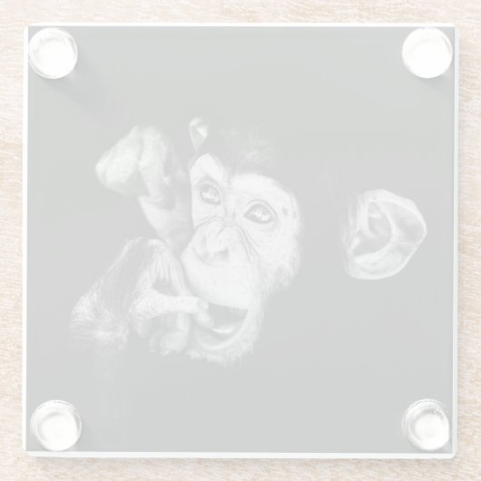 Porträt eines Denkers Schimpansen Glasuntersetzer (Rückseite)