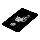 Porträt eines Denkers, Schimpansen Magnet (Linke Seite)